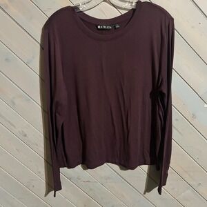 Athleta Women's Long Sleeve Top Size L Lightweight Athletic Plum